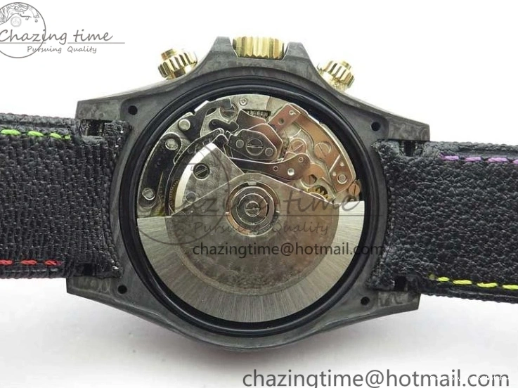 Good Copy Rolex Watches On Edition Carbon Black Strap Diw Dial Pink V Daytona EyeCatching A7750 Best WWF Nylon 2890 0111